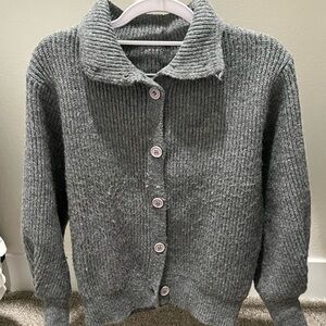Gray Knit Cardigan
